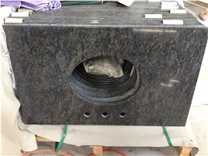 Butterfly Blue Granite Vanity Top with Flat Edge