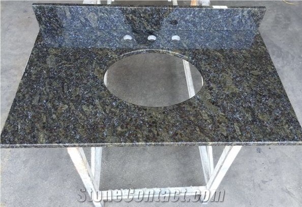 China Butterfly Oasis Blue Granite Stone Bath Tops
