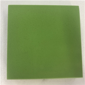 Engineered Stone Quartz Slabs in Solid Green Color