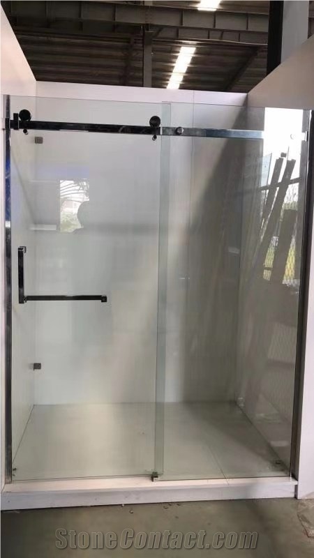 Bypass Frameless Double Sliding Shower Glass Doors