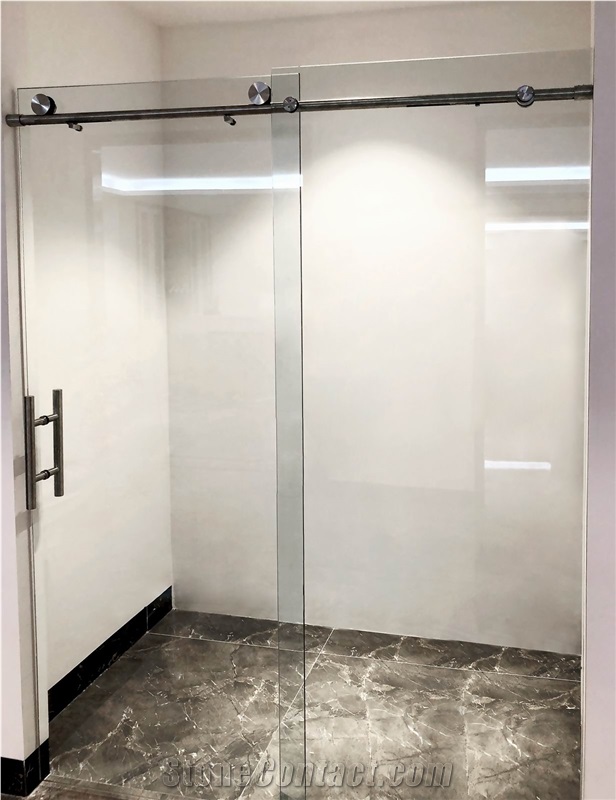 Bypass Frameless Double Sliding Shower Glass Doors