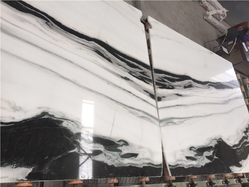 China Panda White Marble Slabs for Flooring Walls