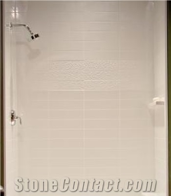 White Cultured Marble Shower Base Trays &Surrounds