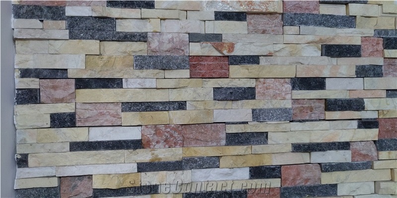 Mixed Color Marble Wall Panel,, Stone Veneer