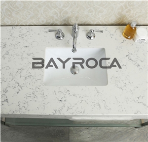 Match Bianco Carrara White Quartz Bath Tops