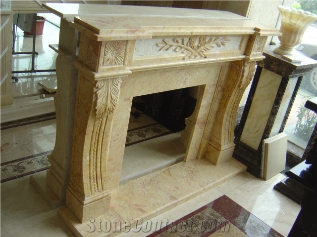 Beautiful Indoor Marble Fireplace Western Style