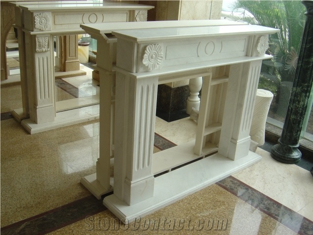 Beautiful Indoor Marble Fireplace Western Style