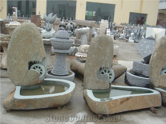 Outdoor Nature Sunset Red Marble Garden Water Fountain