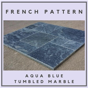 Aqua Blue Marble Tiles, Afyon Blue Marble