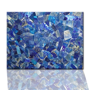 Semiprecious Blue Lapis Lazuli Gemsstone Slab