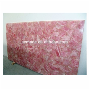 Pink Crystal Semi-Precious Stone Table Slabs
