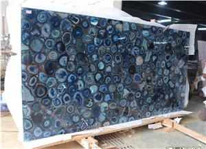 Translucent Agate Blue Semiprecious Stone Slabs