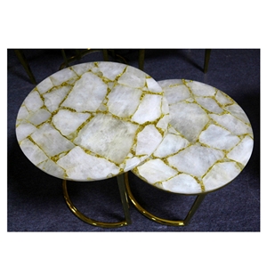 White with Gold Semi-Precious Stone Slabs
