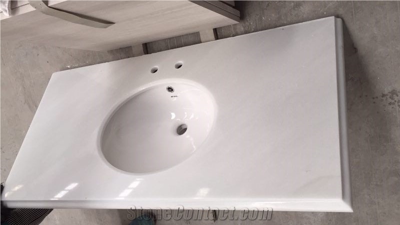 White Jade Of Marble,The Countertop Of Bathroom