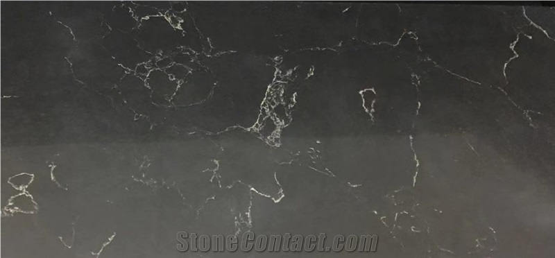 Cement Ash Black Quartz Stone