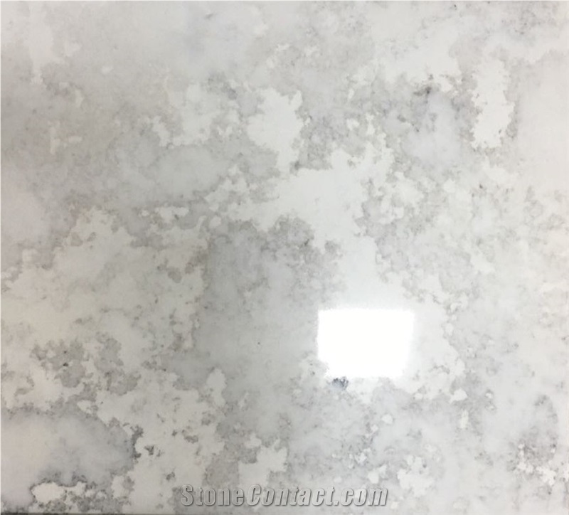 Cement Ash White Quartz Stone