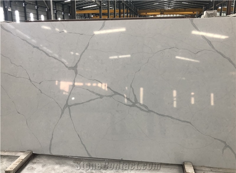 New Stone Calacatta White Quartz Slabs