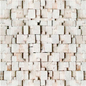 Sao Tome White Quartzite 3d Walling Mosaic