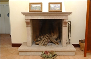 Santafiora Chiara Sandstone Carved Fireplace