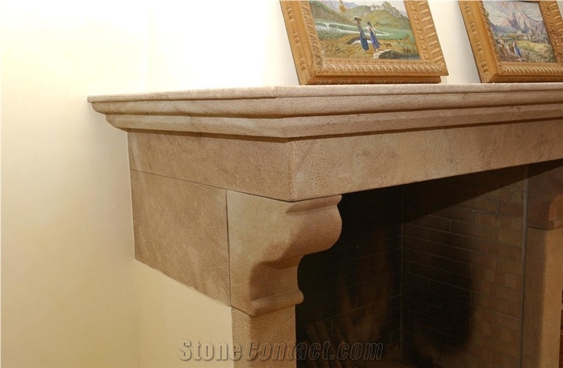 Santafiora Chiara Sandstone Carved Fireplace