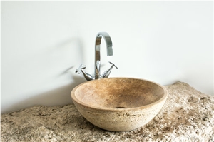 Travertino Noce Sinks, Wash Basins