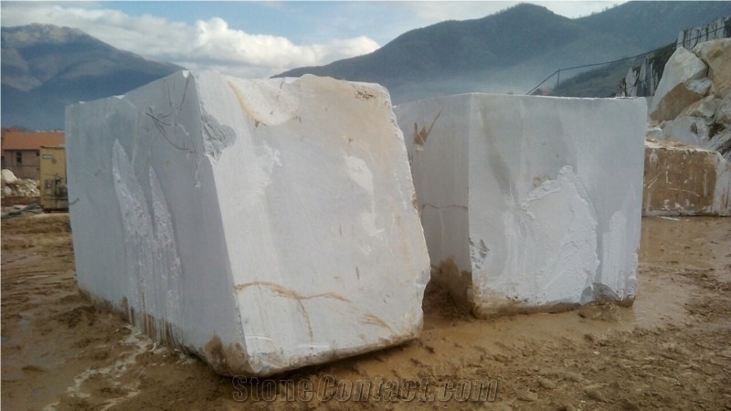 Bianco Nuvolato Marble Blocks