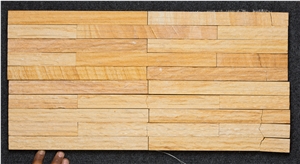 Natural Teak Wood Sandstone Wall Cladding Panels
