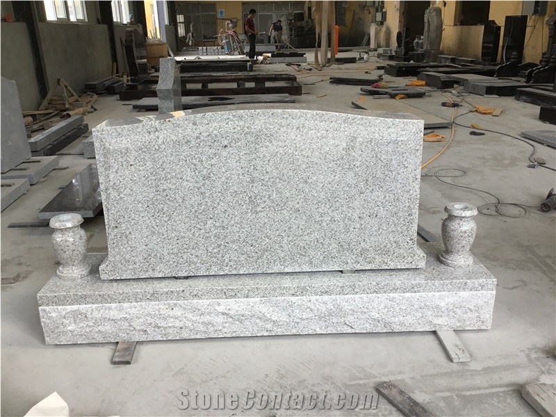 New Pearl White Granite Serp Top Single Monuments