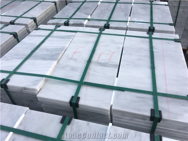 White Bianco Carrara Marble Tiles 2 cm