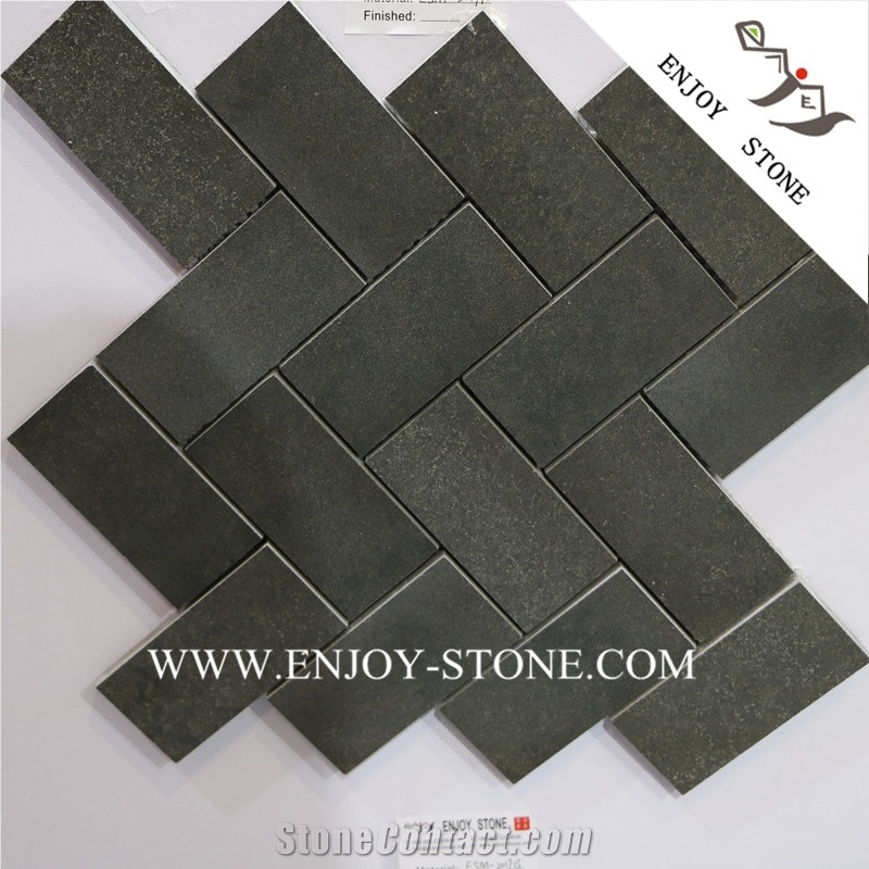 Chinese Basalt Mosaic Design,Herringbone Mosaic Tile