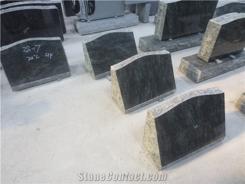 Tropical Green Granite Upright Headstone 01
