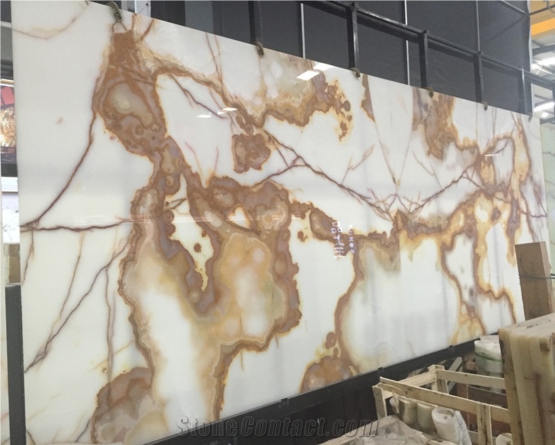Backlit White Onyx for Wall Panel Decoration