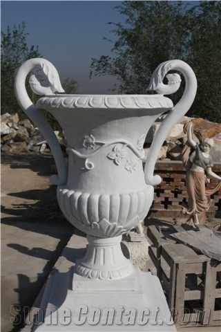 Flower Pots White Marble Garden Flower Vases