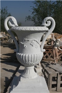 Flower Pots White Marble Garden Flower Vases