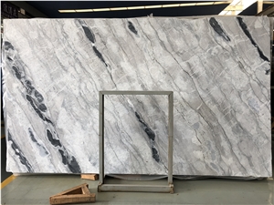 China Polished Grey Marble Wall Cladding Slab Tile