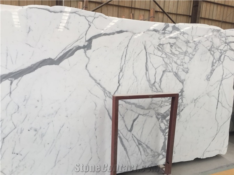 Finely Statuario White Marble Wall Covering Slabs