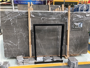 Italy Grey Marble with Little White Line Slabs