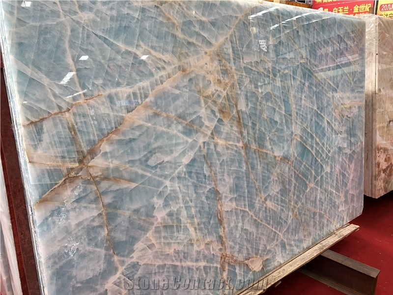 Luxury Blue Ice Jade Onyx Stone Slabs& Tiles