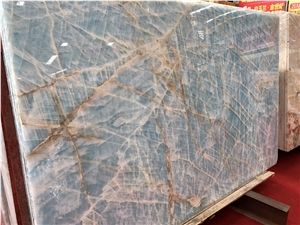 Luxury Blue Ice Jade Onyx Stone Slabs& Tiles