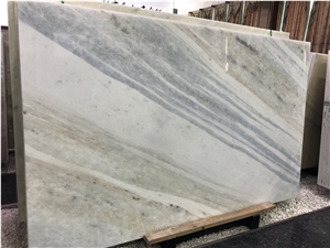 White-Blue Marble Flooring Cut to Size Tiles