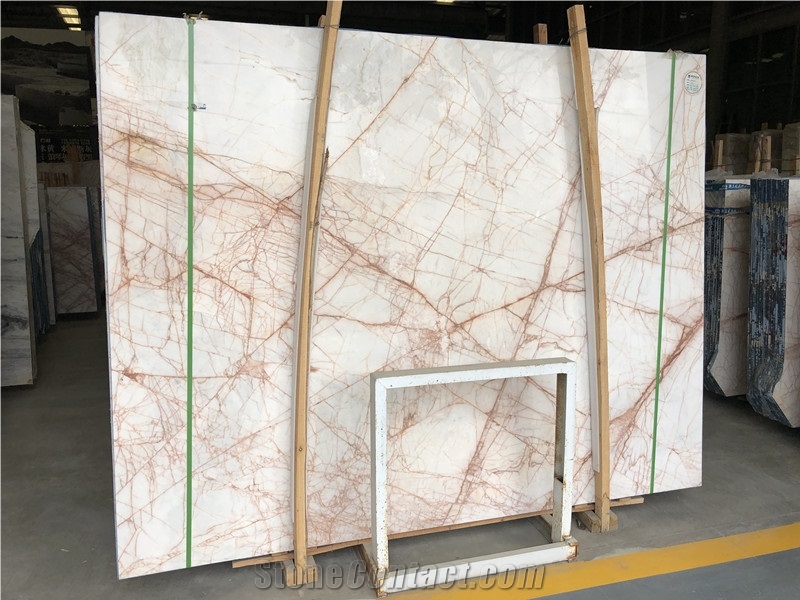 Xijiang White Jade with Red Lines Slabs