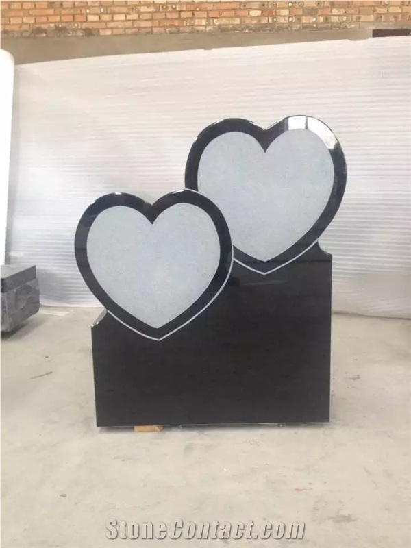 Absolute Black Double Heart Monument