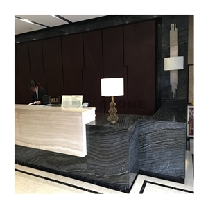 Antique Black Wood Grain Marble Wall Covering