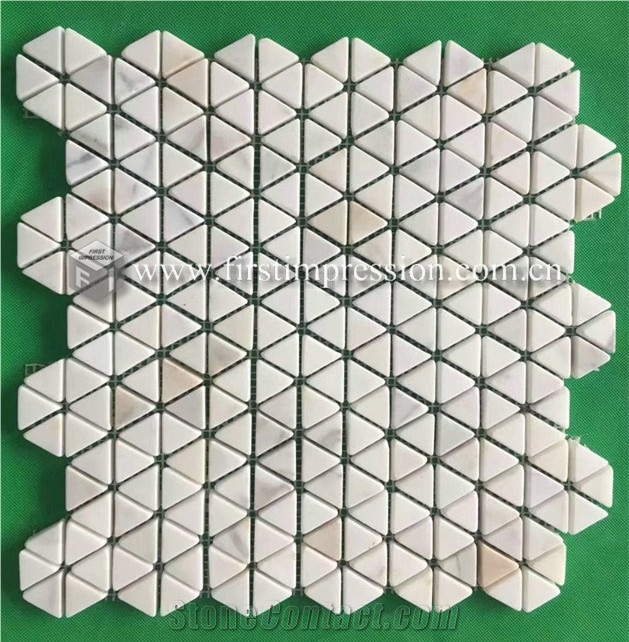 Art Calacatta White Marble Mosaic Tiles