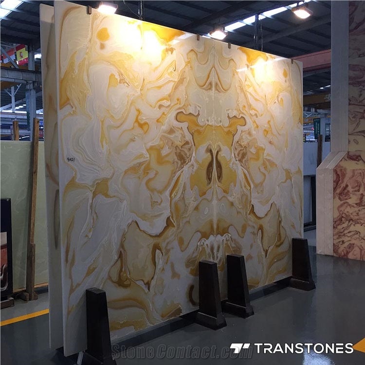 Artificial Honey Texture Alabaster Wall Panel