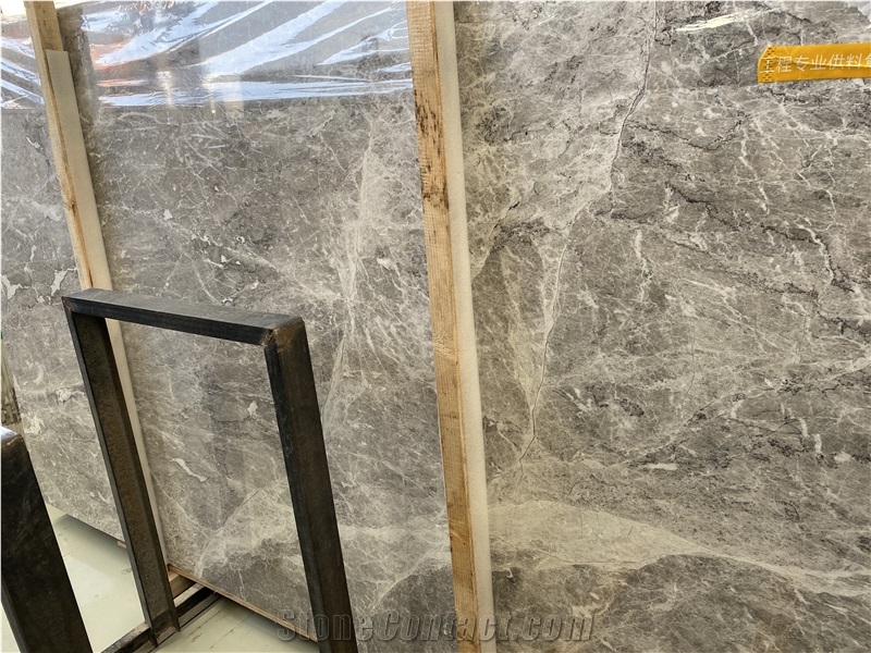 Athena Grey Cloud Gray Marble Slab Tiles for Hotel