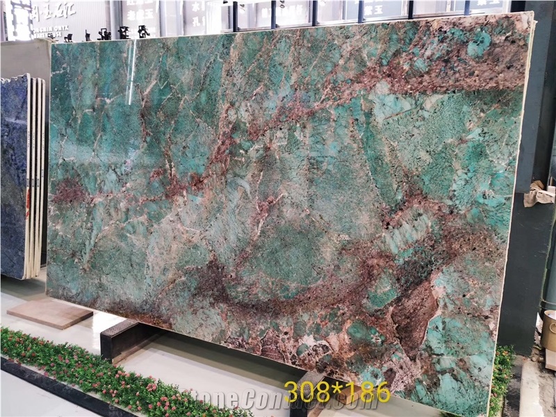 Backdrop Verde Paraiba  Green Granite Slab from China 