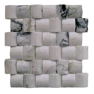 Bathroom Decor Luxury 3d White Marble Mosaic