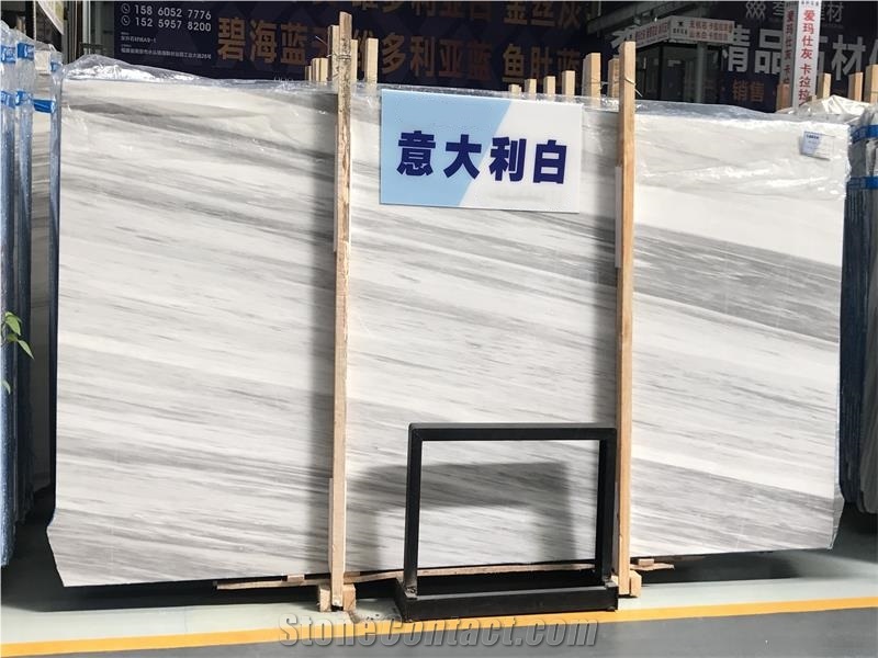 Beautiful Italy White Marble Slabs with Grey Veins
