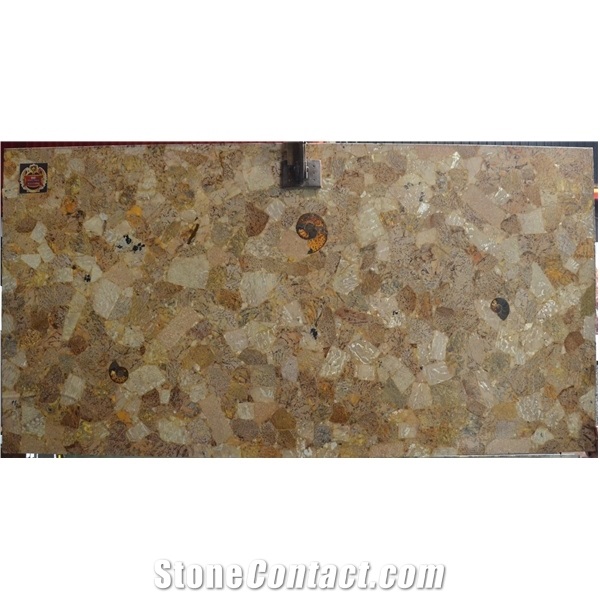 Beige Leopard Pint Transparent Agate Stone Tiles